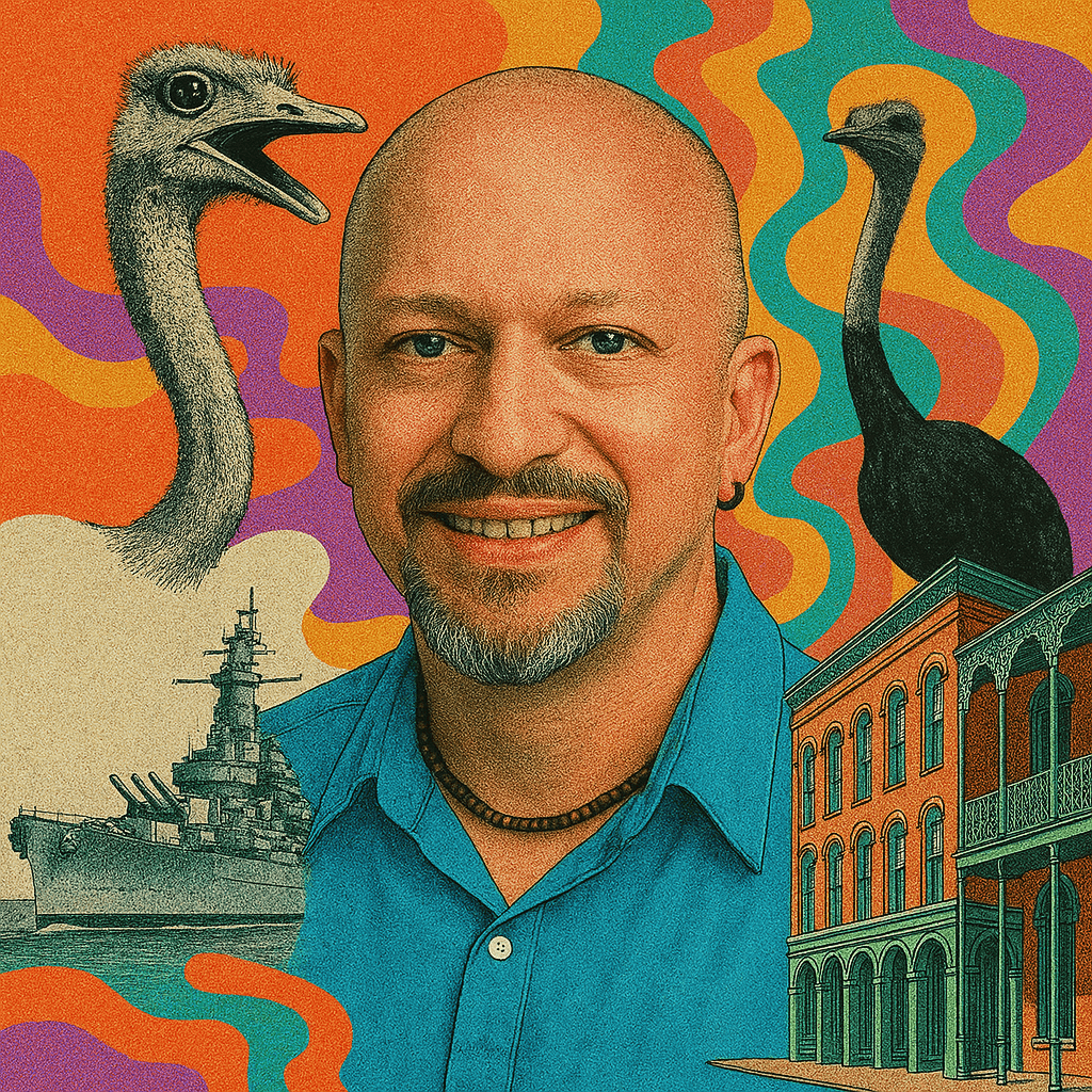 Cartoon rendering of Derek Ross